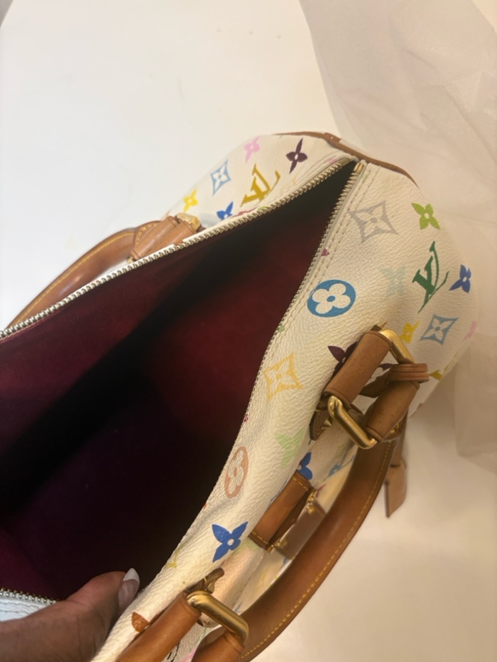 Louis Vuitton multicolor Murakami speedy 30 with dust bag .. date 2003 - Picture 3 of 3
